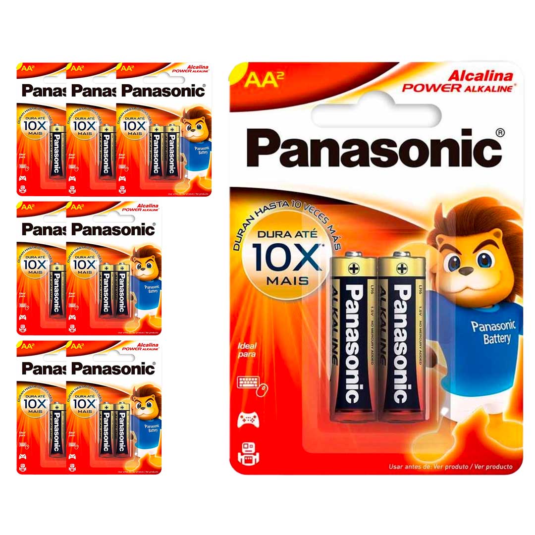 16 Pilhas Alcalinas Aa Panasonic (8 Cart)