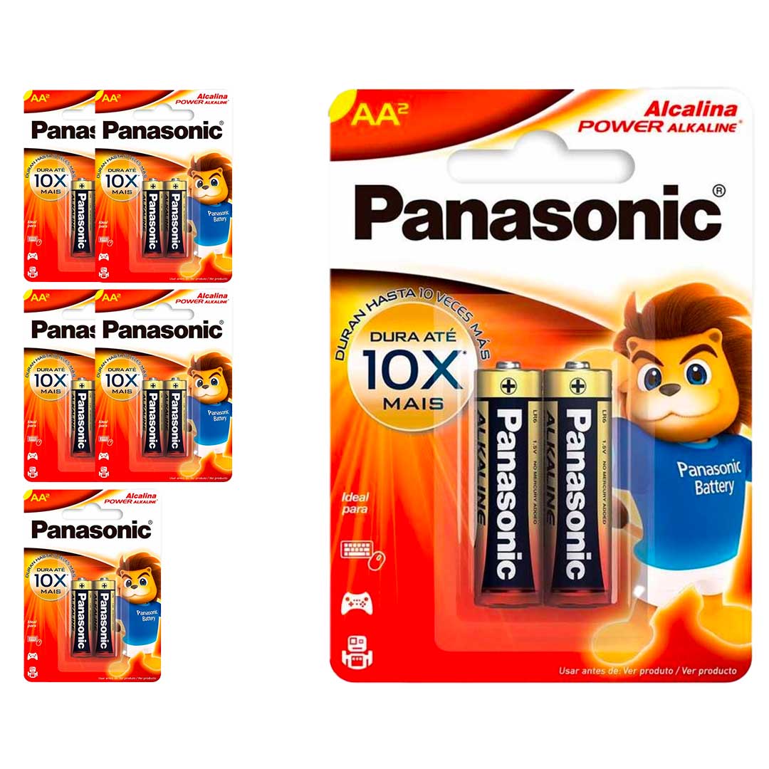 12 Pilhas Alcalinas Aa Panasonic (6 Cart)