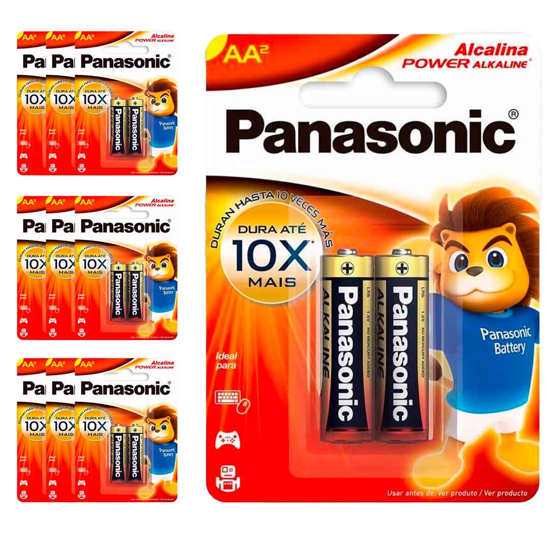 20 Pilhas Alcalinas Aa Panasonic (10 Cart)