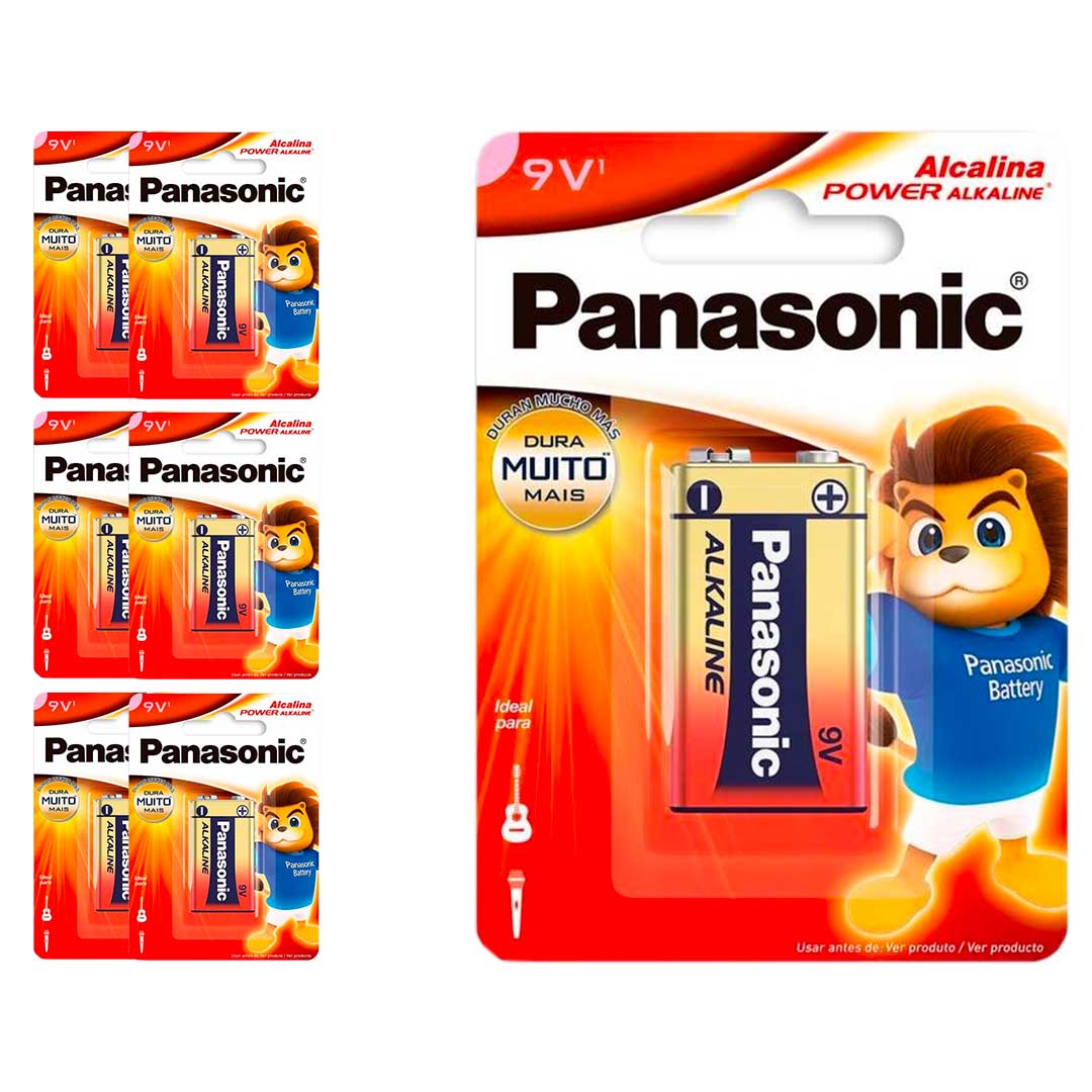 7 Baterias Alcalinas 9v Panasonic