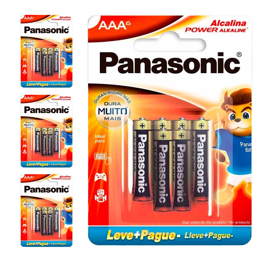 24 Pilhas Alcalinas Aaa Panasonic (4 Cart)