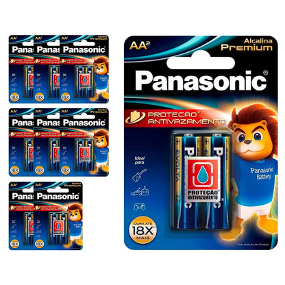18 Pilhas Alcalinas Premium Aa Panasonic (9 Cart)