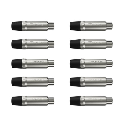 Plug Rca Femea Nickel Preto 10 Un Wireconex [F108]