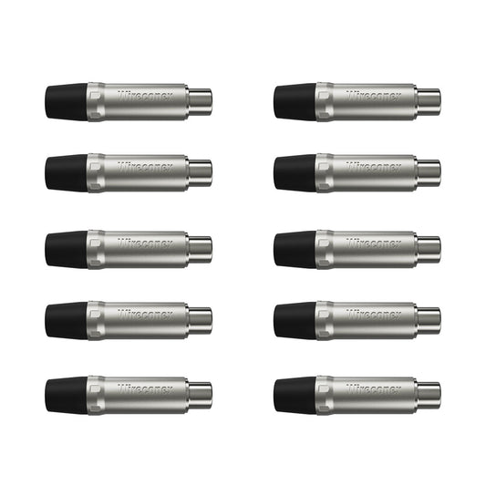 Plug Rca Femea Nickel Preto 10 Un Wireconex [F108]
