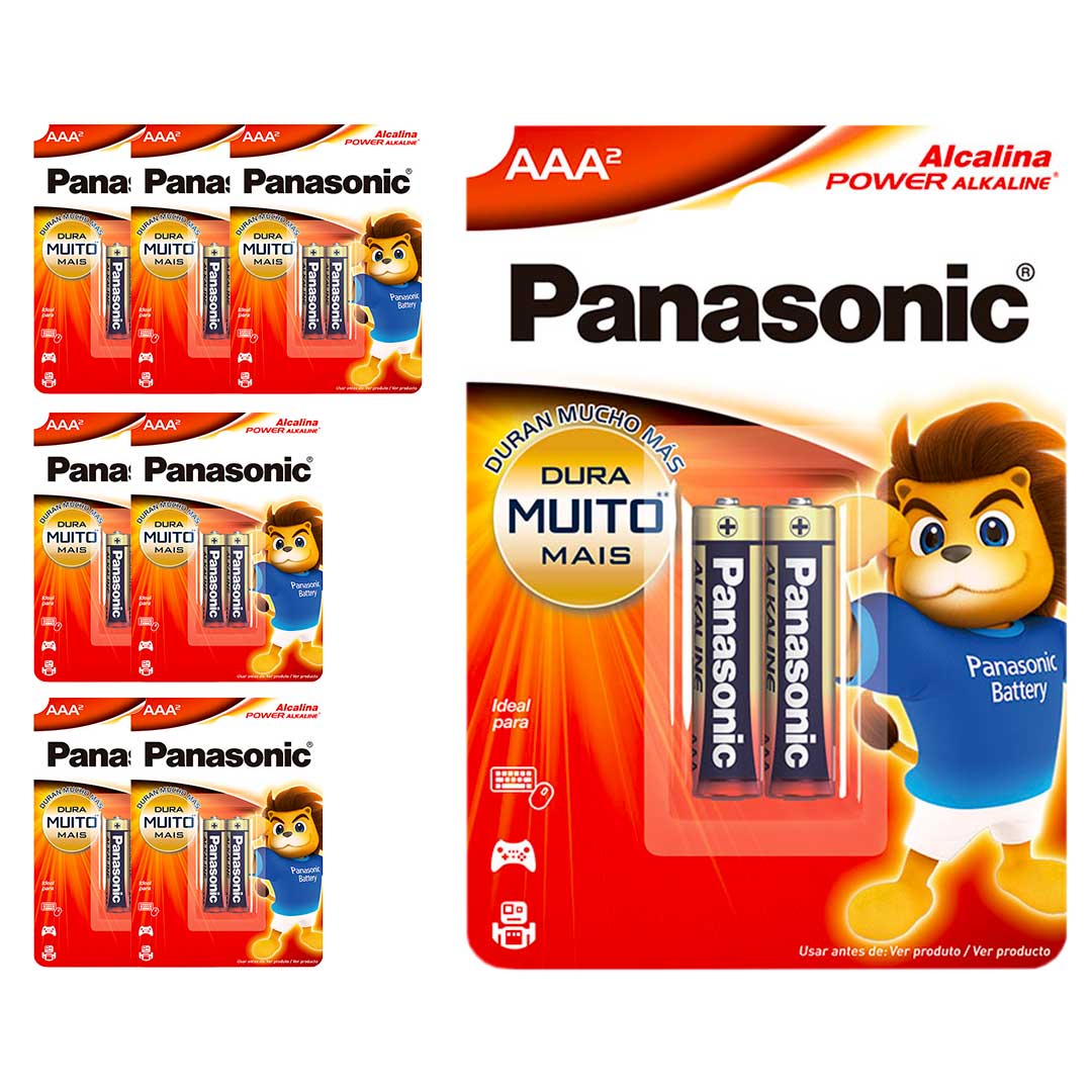 16 Pilhas Alcalinas Aaa Panasonic (8 Cart)