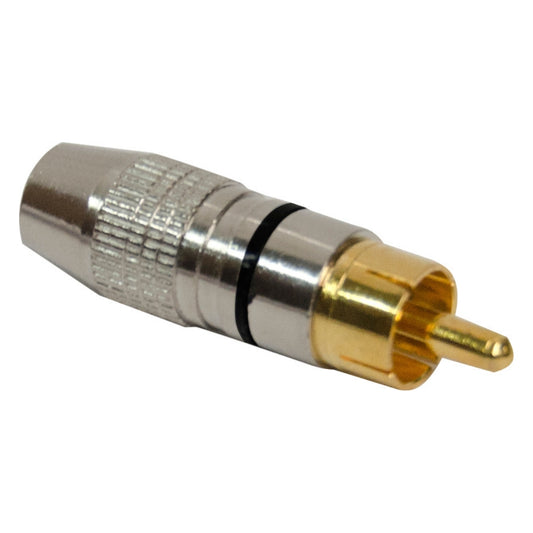 Conector Linha Rca Macho Profissional Preto Storm 10 Unidades [F108]