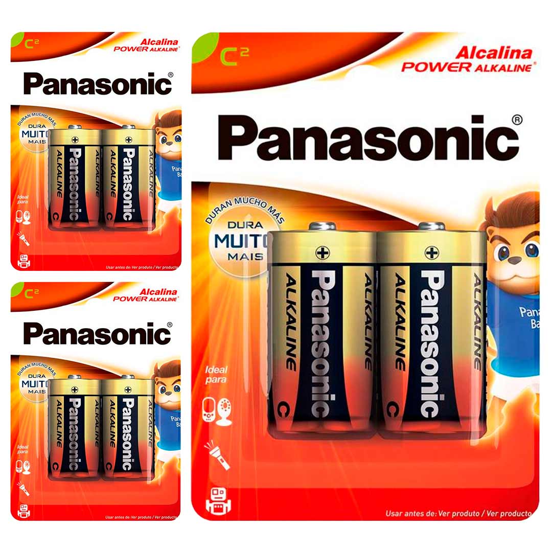 6 Pilhas Alcalinas C Panasonic (3  Cart)