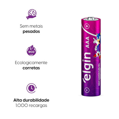 Aaa 1000 Mah Pilha Recarreg.elgin Blist4 [F108]