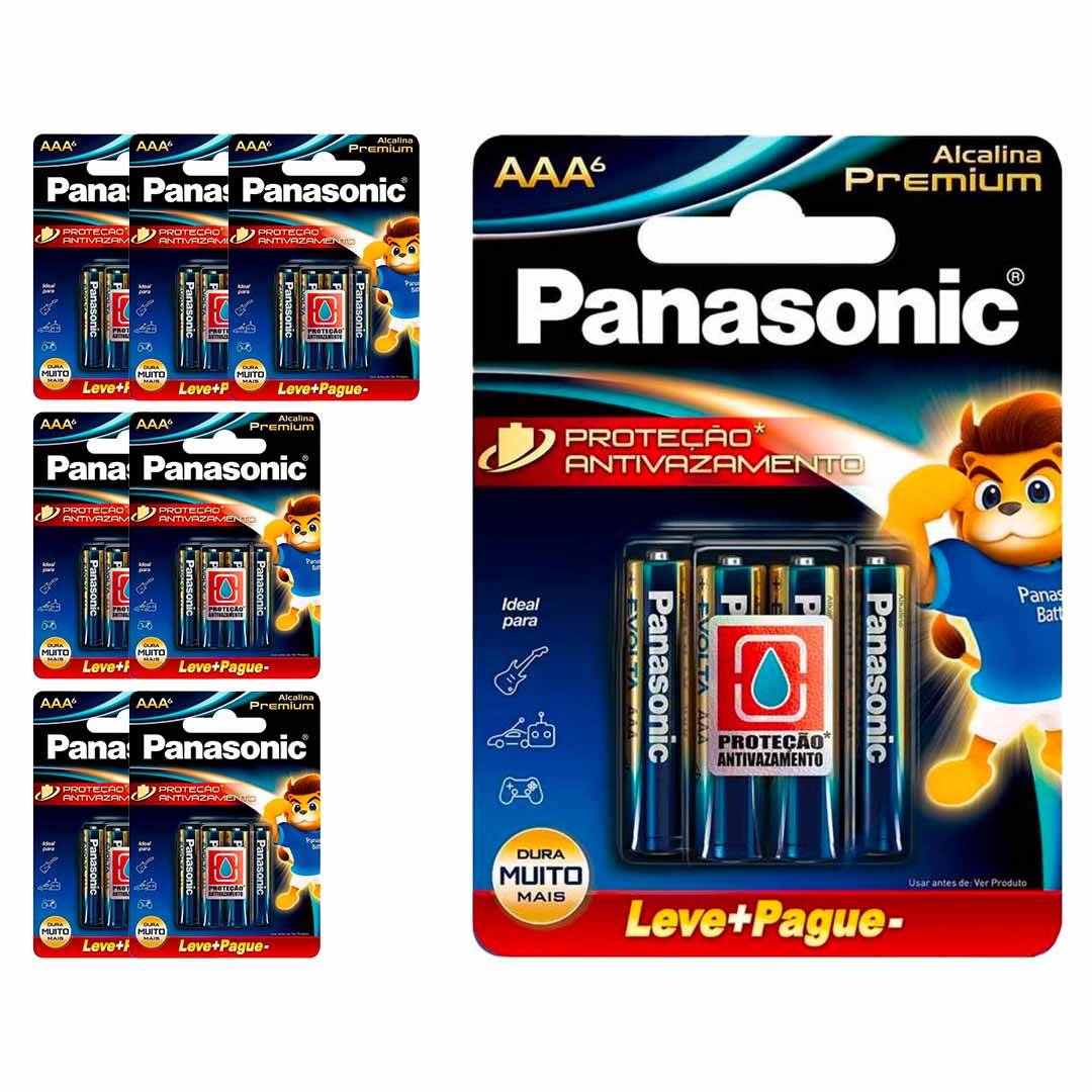 48 Pilhas Alcalinas Premium Aaa Panasonic (8 Cart)