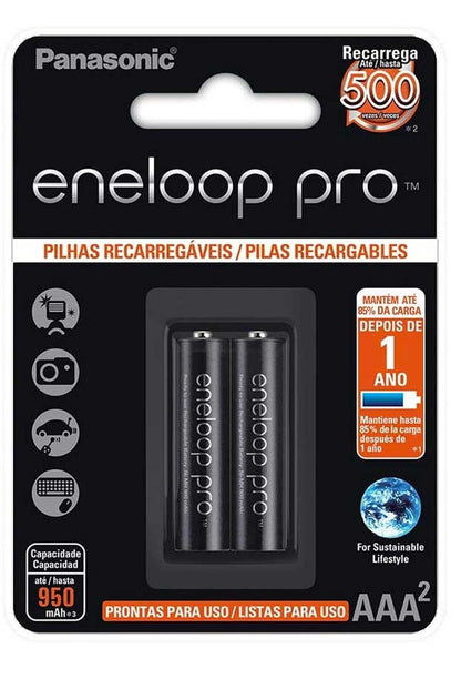 4 Pilhas Recarregaveis Eneloop Pro Aaa Panasonic (2 Cart)