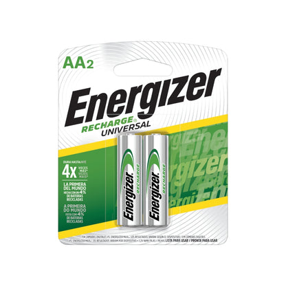 Pilha Recarregável Univ. Aa2 Cart 2 Energizer [F108]