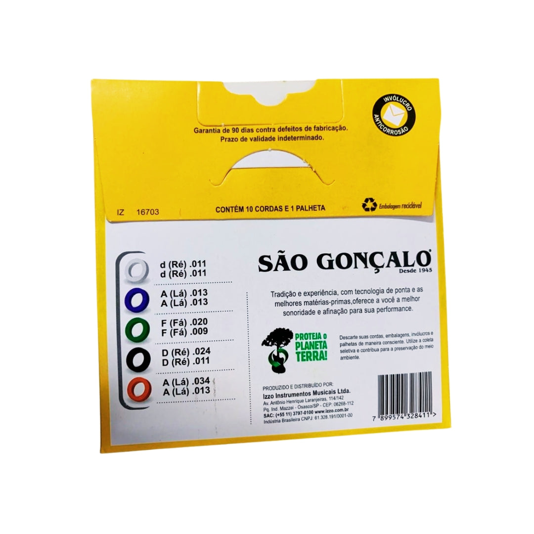 Enc Viola Cebolao Re Cobre Prata Tensao Media .011 Sao Goncalo (16703) [F108]