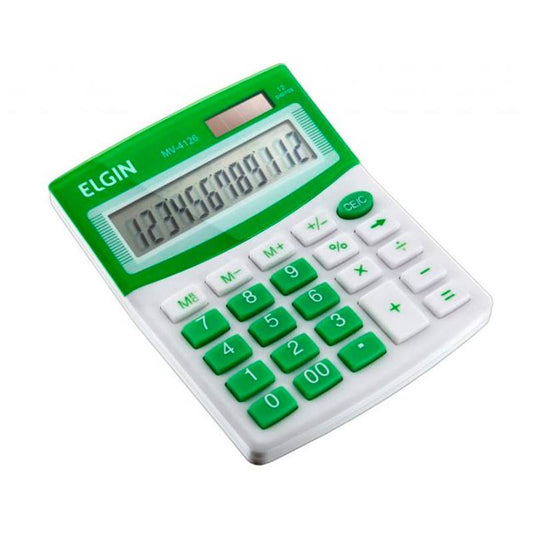 Calculadora Mesa Visor 12 Dig. - Verde Mv4126 Elgin [F108]