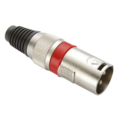 Conector Xlr Macho Linha Vermelho Metalico Storm 05 Unidades [F108]