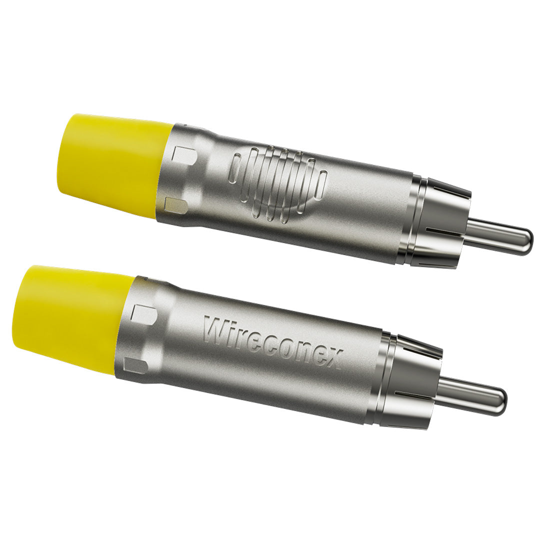 Plug Rca Macho Nickel Amarelo 10 Un Wireconex [F108]