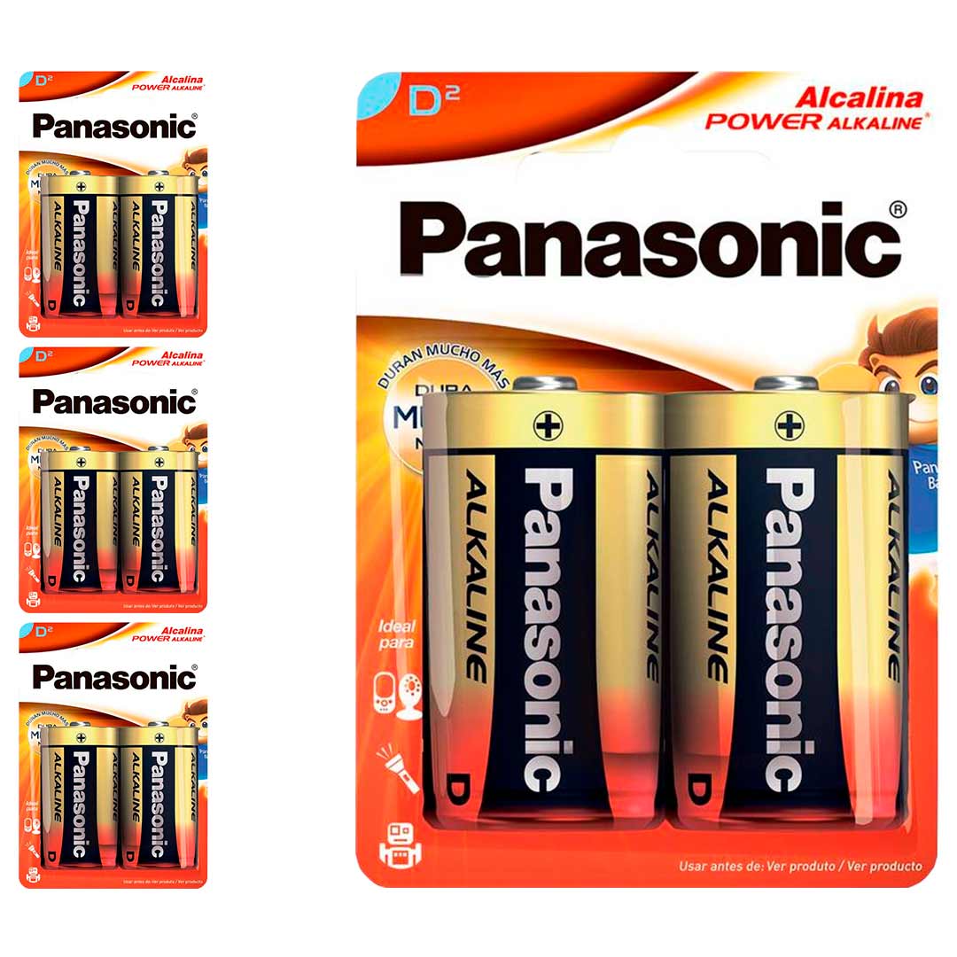 8 Pilhas Alcalinas D Panasonic (4  Cart)