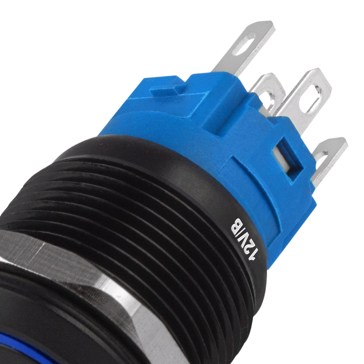 Chave Anti Vandalismo De Pulso Preta 220v/3a Com Led Azul 12v Storm [F108]