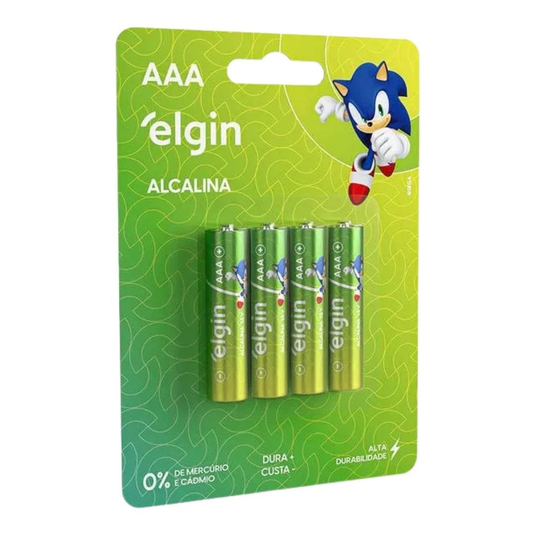 Pilha Alcalina Aaa4 Elgin Cartela Com 04 Unidades [F108]