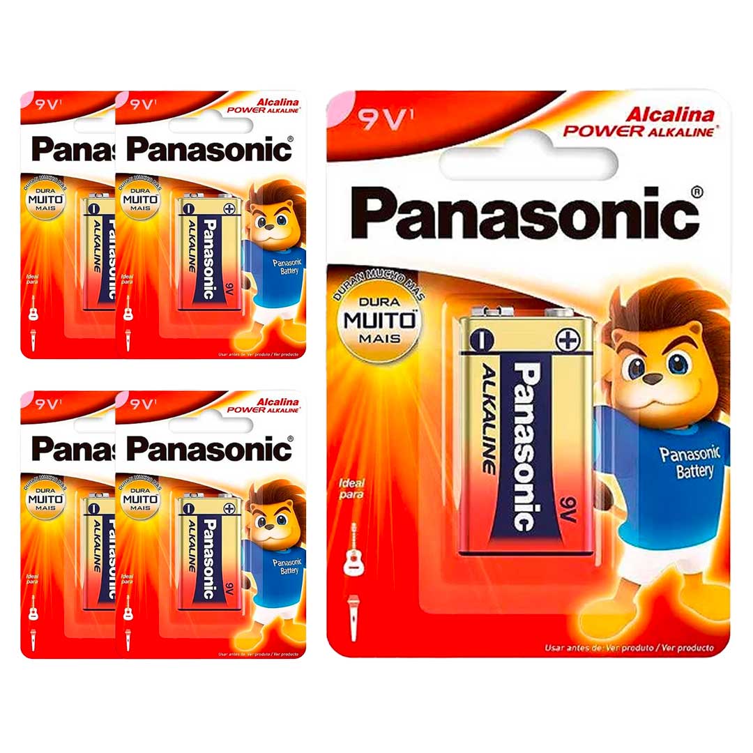 5 Baterias Alcalinas 9v Panasonic