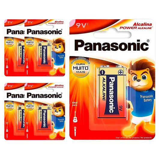 5 Baterias Alcalinas 9v Panasonic