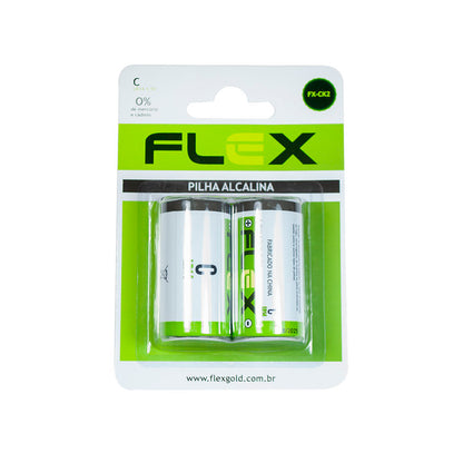 Pilha Alcalina C Flex C/2 Unidades Fx-ck2 [F108]