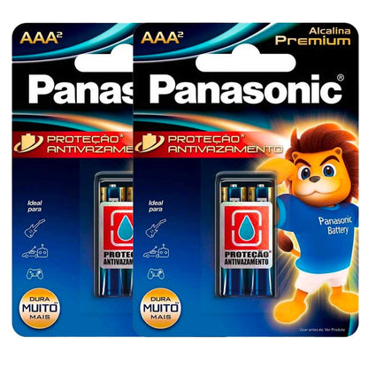 4 Pilhas Alcalinas Premium Aaa Panasonic (2 Cart)