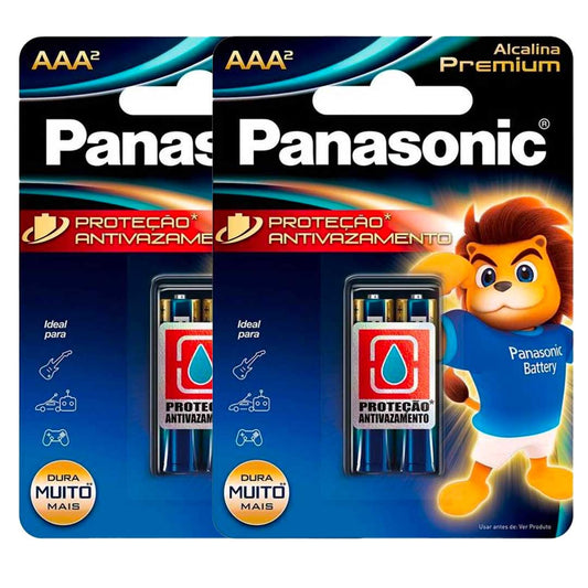 4 Pilhas Alcalinas Premium Aaa Panasonic (2 Cart)