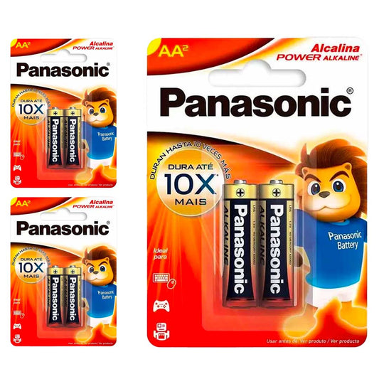 6 Pilhas Alcalinas Aa Panasonic (3 Cart)