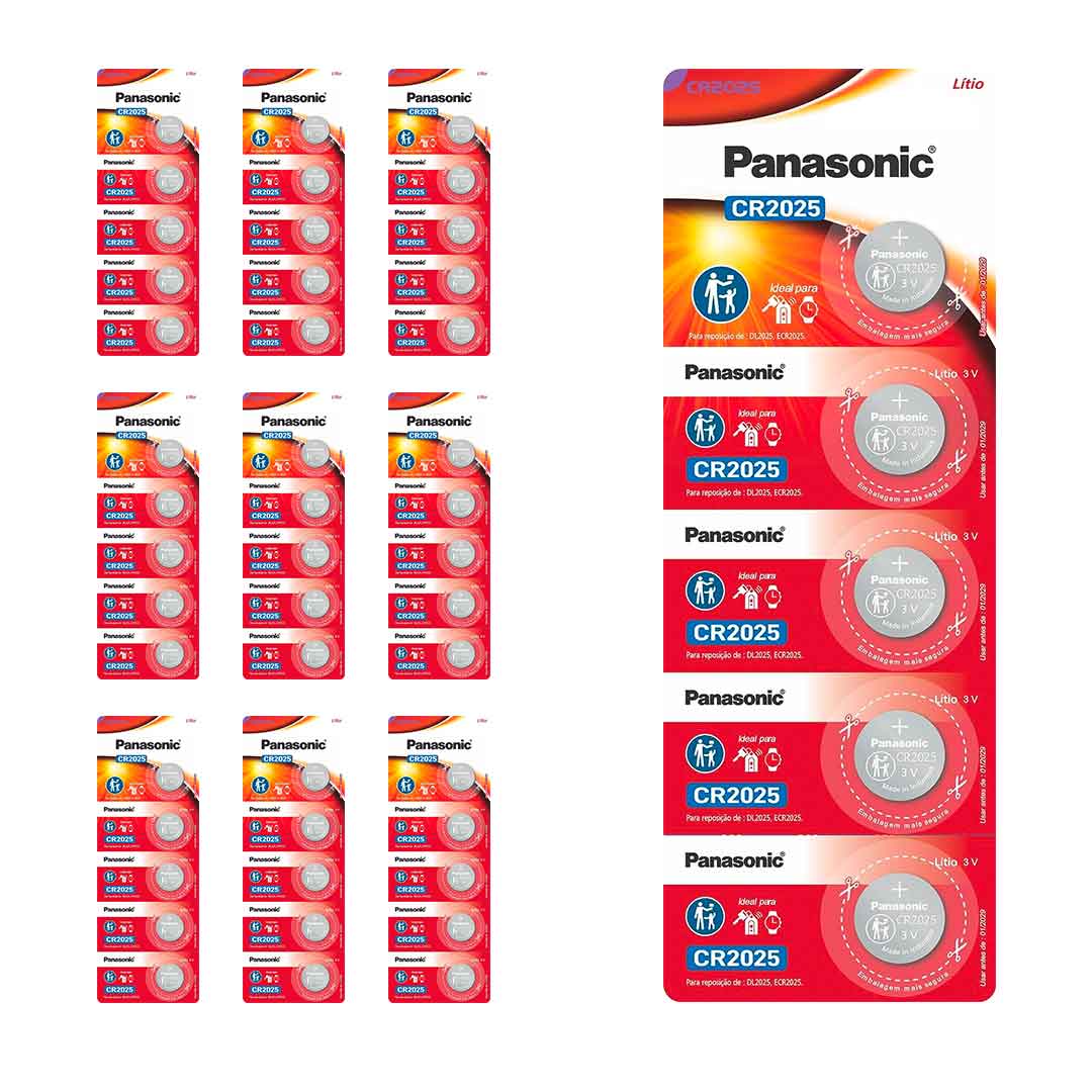 50 Baterias Cr2025 Panasonic (10 Cart)