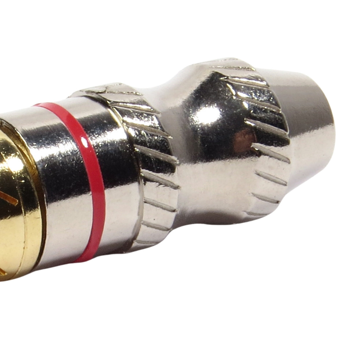 Conector Linha Rca Macho Metal Vermelho Storm 10 Unidades [F108]