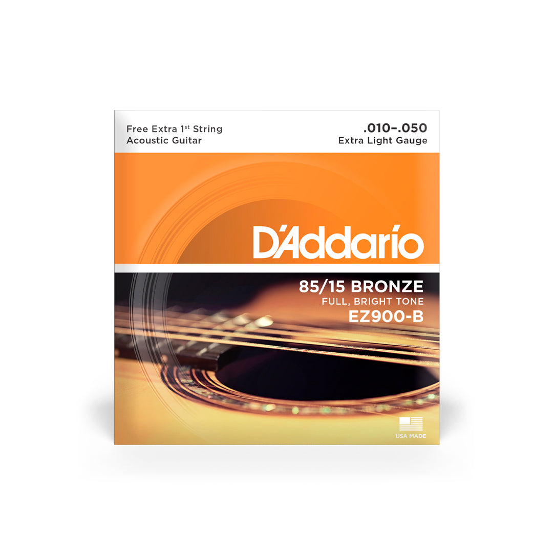 Cordas Para Violão Aço D Addario Bronze 85/15 Ez900-b .010-.050 Com Corda Extra Pl010 [F108]