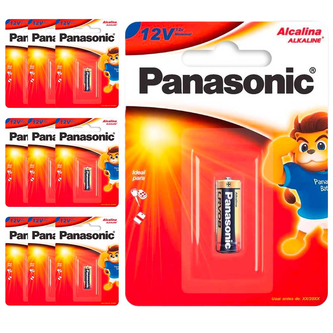 10 Baterias Alcalinas 12v Panasonic Lrv08-1b