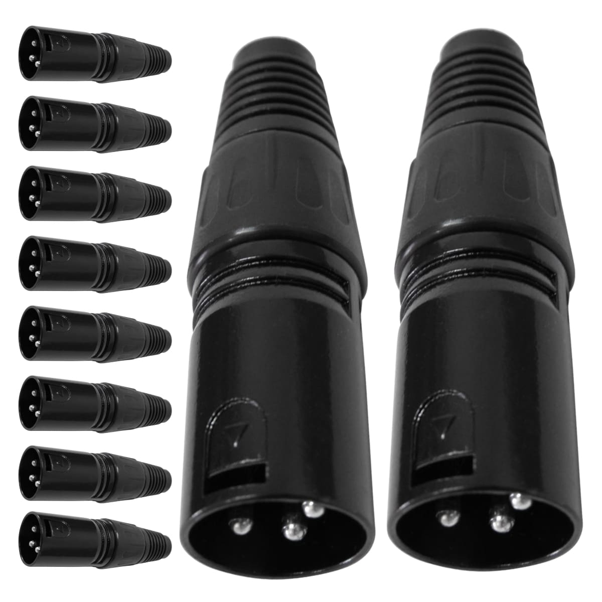Conector Xlr Macho Linha Preto Metalico Storm 10 Unidades [F108]