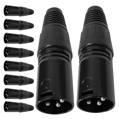 Conector Xlr Macho Linha Preto Metalico Storm 10 Unidades [F108]