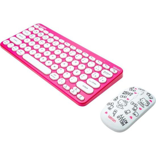 Kit Teclado e Mouse Sem Fio Letron Hello Kitty Rosa [F002]
