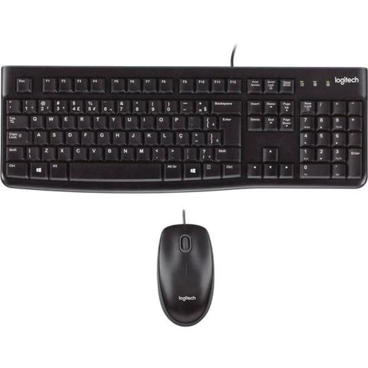 Kit Teclado e Mouse Com Fio USB Logitech MK120 Preto [F002]