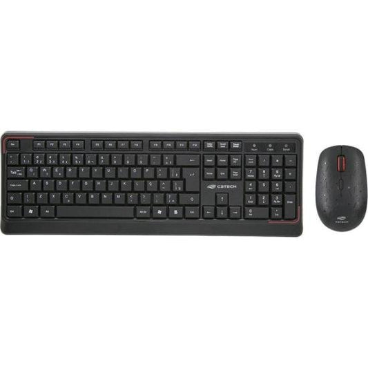 Kit Teclado e Mouse Sem Fio C3Tech W70BK Preto [F002]
