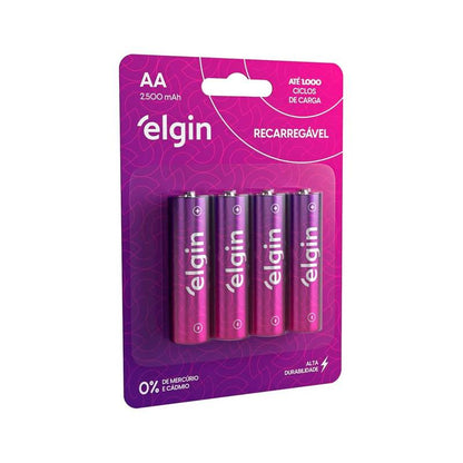 Pilha Recarregável Aa 2500mah Elgin [F108]
