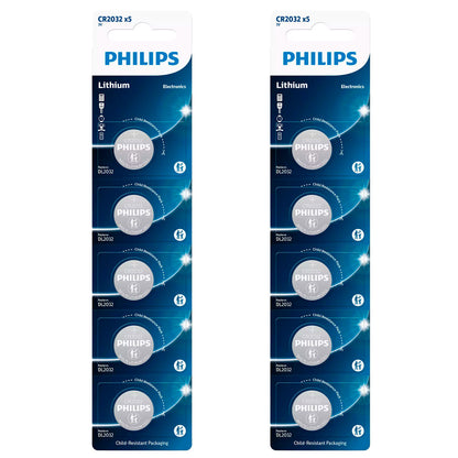 10 Baterias CR2032 Philips (2  Cart)