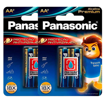 4 Pilhas Alcalinas Premium Aa Panasonic (2 Cart)