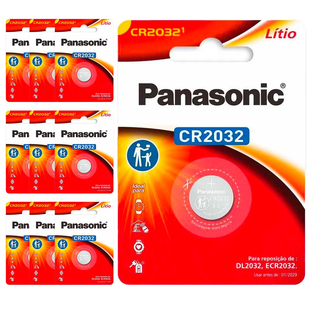 10 Baterias Cr2032 Panasonic