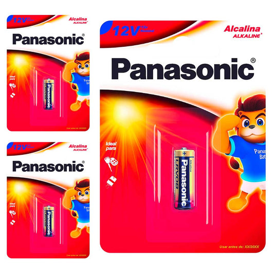 3 Baterias Alcalinas 12v Panasonic Lrv08-1b