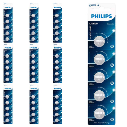 50 Baterias CR2032 Philips (10  Cart)