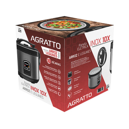 Panela De Arroz Inox Com Visor Pai10x 127v  Agratto [F108]