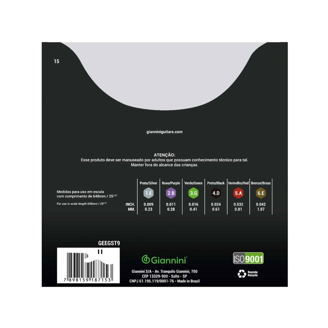 Encordoamento Giannini P/guitarra Niquel 0.009 Geegst.9 [F108]