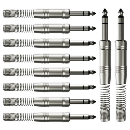 Kit 10 Conectores P10 Stereo Metal Com Mola Wc 244 Wireconex [F108]