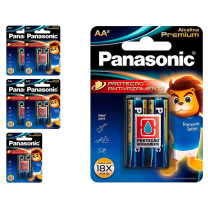 12 Pilhas Alcalinas Premium Aa Panasonic (6 Cart)