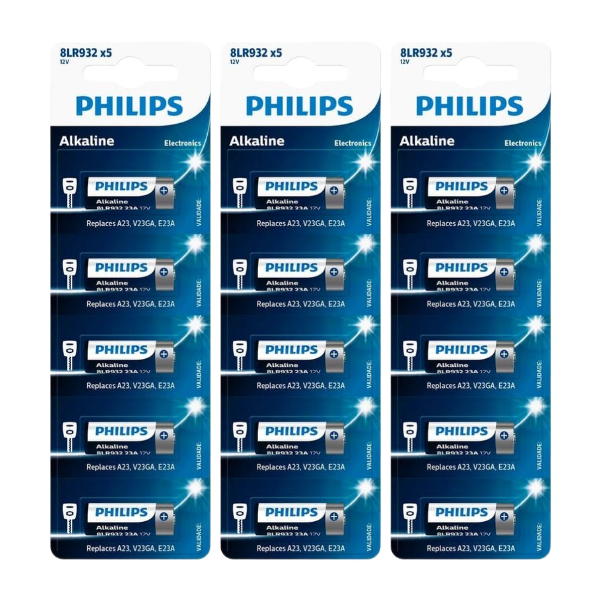 15 Baterias 12v C/ 5 Unidades (8lr932p5b/59) Philips (3 Cart)