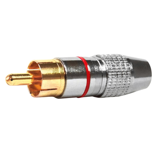 Conector Linha Rca Macho Profissional Vermelho Storm 10 Unidades [F108]