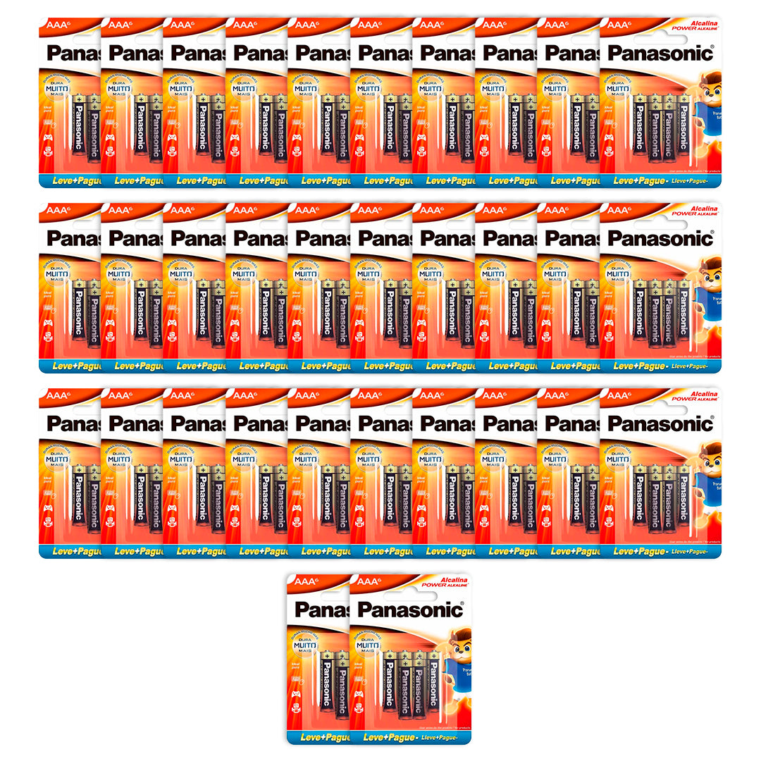 192 Pilhas Alcalinas AAA Panasonic (32 Cartelas C/6 Un)